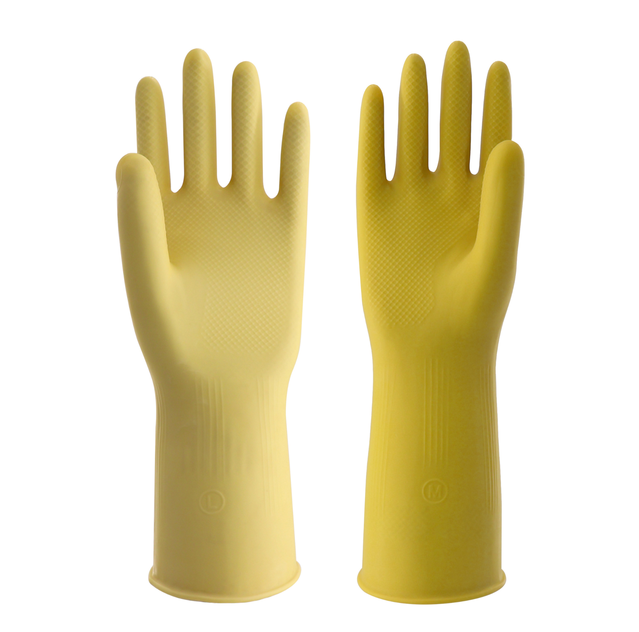 105g 31cm Thick Yellow Powderless Latex Food Contact Grade Household Gloves Soft