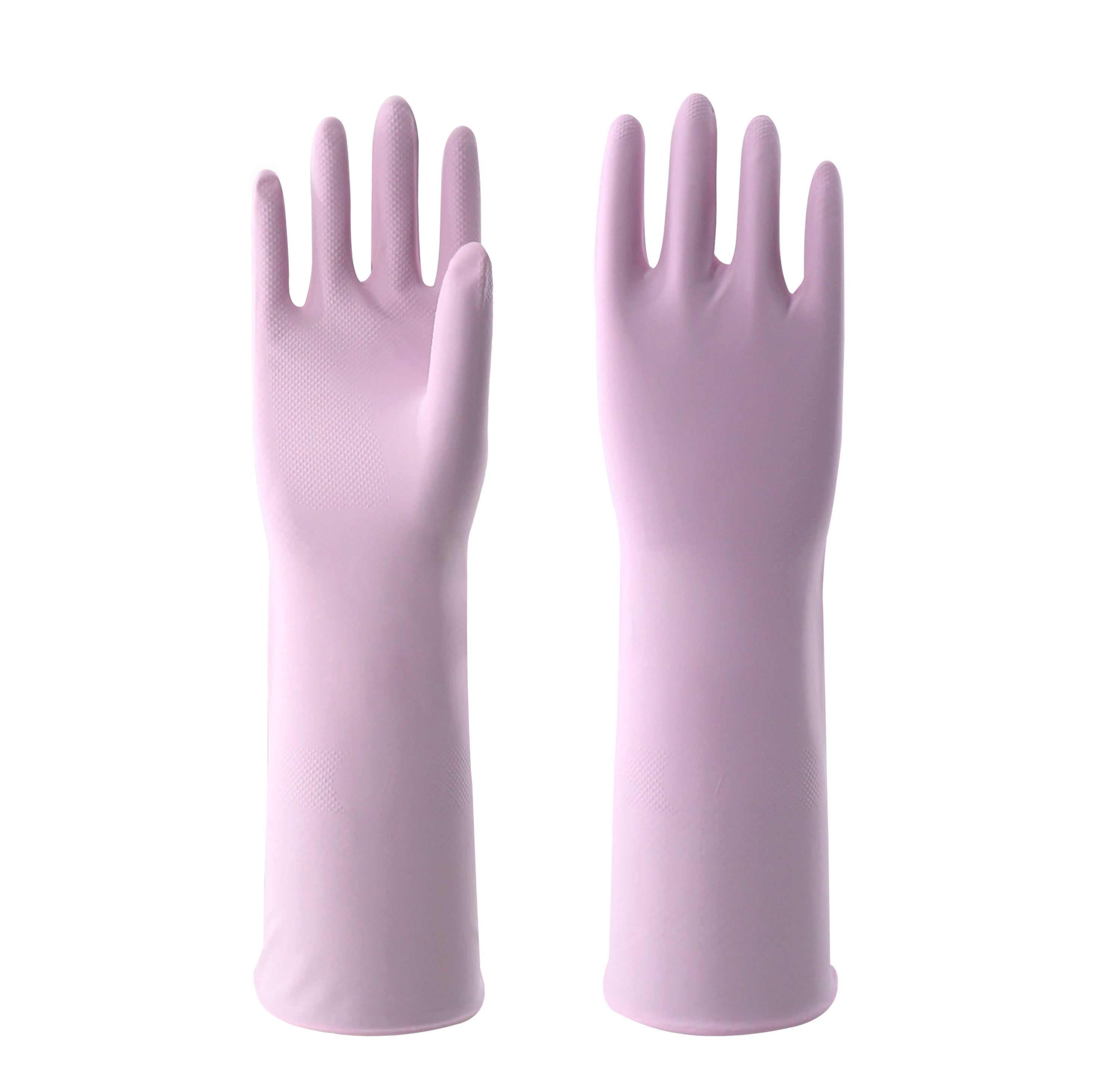 11mil 33cm Durable Pink Non-Slip Nitrile Household Gloves Waterproof Oilproof Re